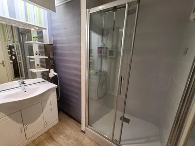 Salle de bains dans l'établissement Appartement Confortable à Remiremont, Proche Centre et Commerces, Garage et Wifi Inclus - FR-1-589-132