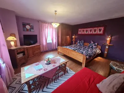 Télévision ou salle de divertissement dans l'établissement Gîte chaleureux avec terrasse privée à Gérardmer - FR-1-589-159