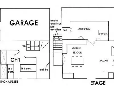 Plan de l'établissement Maison rénovée confortable, superbe vue, animaux admis - FR-1-589-161