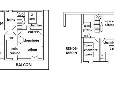 Plan de l'établissement Chalet spacieux à Rochesson, près de Gérardmer, avec garage, cheminée, WIFI et équipements complets - FR-1-589-167