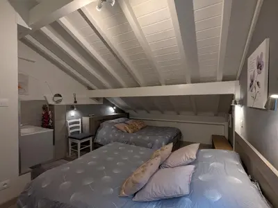 Un ou plusieurs lits dans un hébergement de l'établissement Évasion Vosgienne: Chalet de Luxe, Spa, Sauna, Proche Randos et Stations de Ski - FR-1-589-313