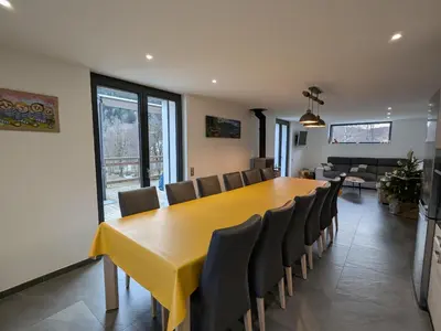 Télévision ou salle de divertissement dans l'établissement Gîte 4 étoiles avec sauna et terrasses pour 14 pers. - FR-1-589-319