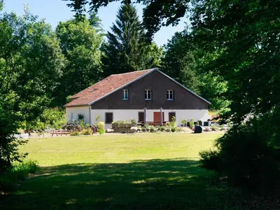 Jardin de l'établissement Ferme Vosgienne rénovée avec spa, sauna, jacuzzi, billard et étang privé en pleine nature - FR-1-589-327