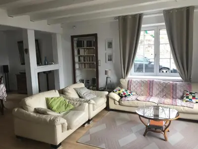 Coin salon dans l'établissement le gîte de la Tourette