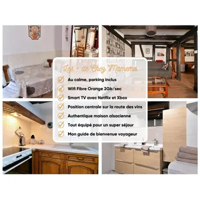 Cuisine ou kitchenette dans l'établissement Chez Mamema, maison Alsacienne route des vins