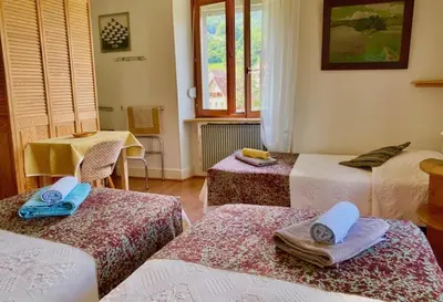 Un ou plusieurs lits dans un hébergement de l'établissement Appartements Maison Bellevue