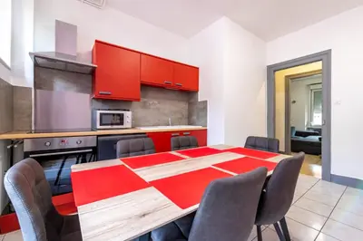 Cuisine ou kitchenette dans l'établissement Appart'Hôtel - Le Cocon de l'Est