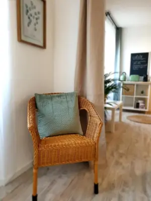 Coin salon dans l'établissement Le Guèlèf - Appartement 2 personnes