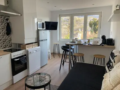 Cuisine ou kitchenette dans l'établissement Le cocon