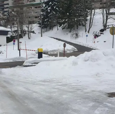 L'établissement Résidence belle hutte coté pistes de ski en hiver
