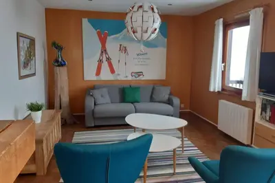 Coin salon dans l'établissement Chalet Danois