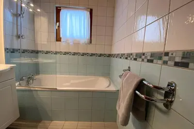 Salle de bains dans l'établissement Chalet Danois