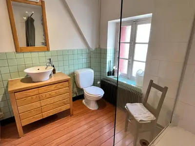 Salle de bains dans l'établissement Ferme des Jonquilles 15p - billard, PS4, salle de sport
