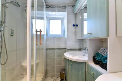 Salle de bains dans l'établissement Gite des Hirondelles