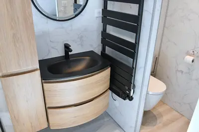 Salle de bains dans l'établissement Gite des Hirondelles