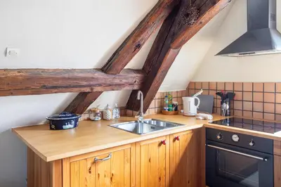 Cuisine ou kitchenette dans l'établissement Gite 
