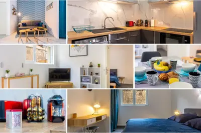 Cuisine ou kitchenette dans l'établissement Le 04-GregIMMO-Appart'Hôtel