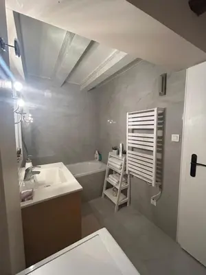 Salle de bains dans l'établissement Colombages de la Lauch