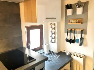 Cuisine ou kitchenette dans l'établissement Gite à Eguisheim proche de Colmar et Kaysergberg.