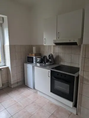 Cuisine ou kitchenette dans l'établissement Le Thannois - appartement 2 chambres, salon, cuisine équipée, parking et wifi gratuit