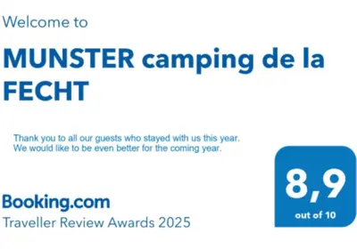 Certificat, récompense, panneau ou autre document affiché dans l'établissement MUNSTER camping de la FECHT