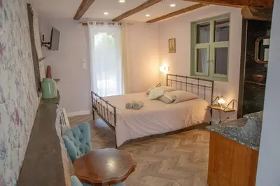 Un ou plusieurs lits dans un hébergement de l'établissement Chambre indépendante n1 - Bretzel et Bergamote