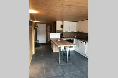 Cuisine ou kitchenette dans l'établissement Bel appartement neuf équipé au pied des pistes du HONHECK