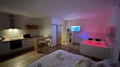 Cuisine ou kitchenette dans l'établissement Studio Balnéothérapie