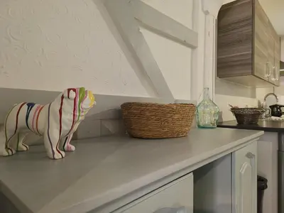 Cuisine ou kitchenette dans l'établissement wintzenheim: appartement