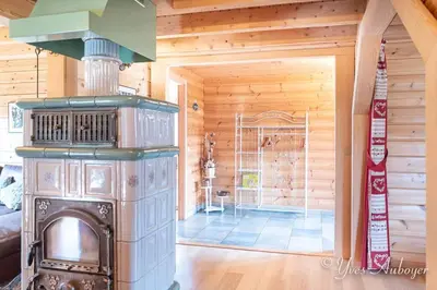 Salle de bains dans l'établissement Chalet La Revoyotte