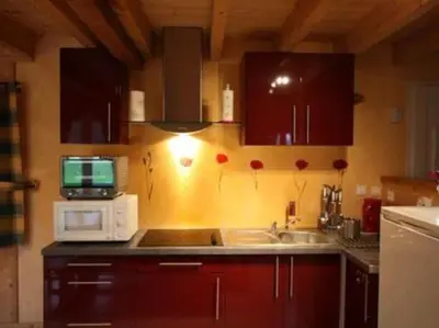 Cuisine ou kitchenette dans l'établissement chalet de montagne