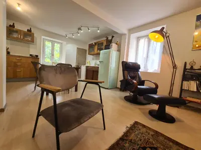 Cuisine ou kitchenette dans l'établissement chic t3 60 m2 cosy 1 a 6 personnes rando, nature, bike park, station de ski