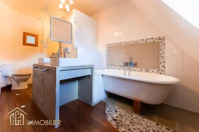 Salle de bains dans l'établissement Au Bonheur des Anges Appartement duplex