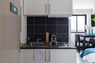 Cuisine ou kitchenette dans l'établissement Travel Homes - Le Wiltwo, nouveau face à la gare