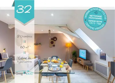 Coin salon dans l'établissement Le 32-GregIMMO-Appart'Hôtel