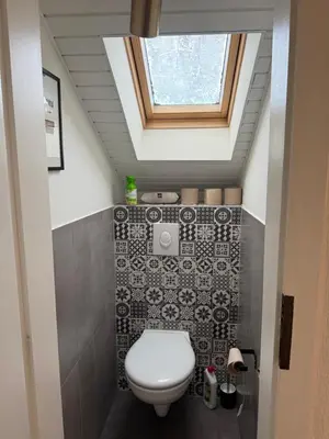 Salle de bains dans l'établissement Villa Schmitt