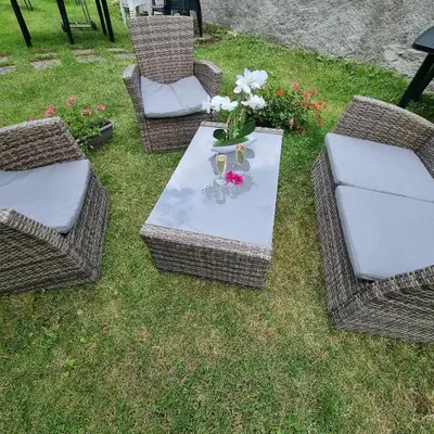 Jardin de l'établissement Gite Fougère 2 à 6 personnes avec SPA et salle de jeux dans la résidence