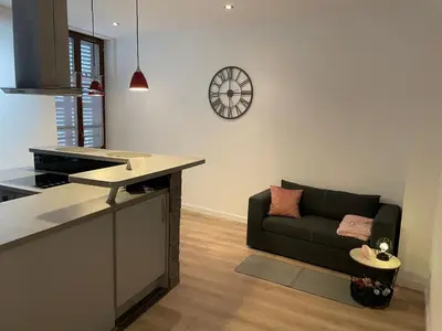 Cuisine ou kitchenette dans l'établissement Chaleureux F2 dans l’hypercentre colmarien