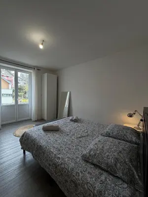 Un ou plusieurs lits dans un hébergement de l'établissement Le 14 - Nouveau T3 rénové - stationnement gratuit - Mulhouse Riedisheim