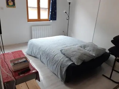 Un ou plusieurs lits dans un hébergement de l'établissement Gite de Bénédicte Mouton