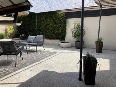 Terrasse ou espace extérieur de l'établissement Au passe temps