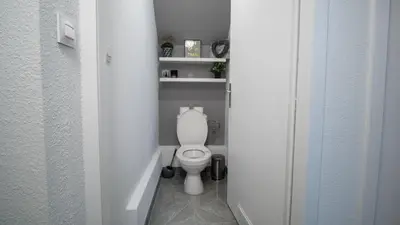 Salle de bains dans l'établissement Superbe appartement au coeur du Colmar