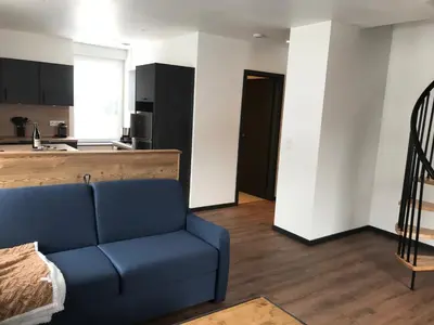 Cuisine ou kitchenette dans l'établissement Le Duplex