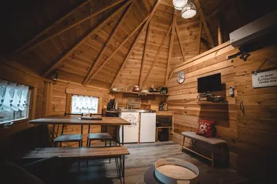 Cuisine ou kitchenette dans l'établissement Le Kota Montagne