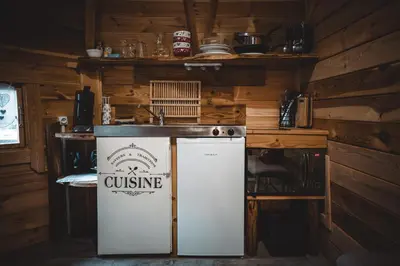 Cuisine ou kitchenette dans l'établissement Le Kota Montagne