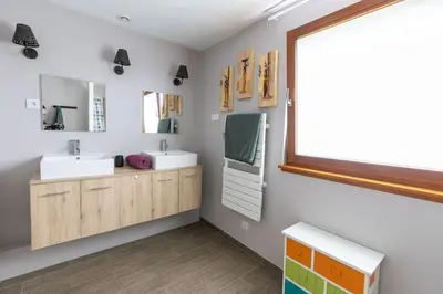 Salle de bains dans l'établissement Agréable maison à la campagne