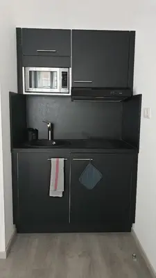 Cuisine ou kitchenette dans l'établissement Studio cosy black - Cosy & Cocon