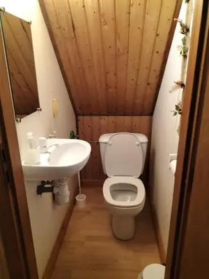 Salle de bains dans l'établissement Chalet La Grange de Madi