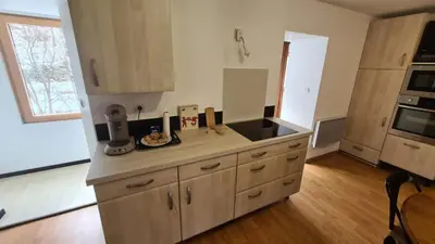 Cuisine ou kitchenette dans l'établissement Le bonhomme proche de Kaysersberg et du lac blanc