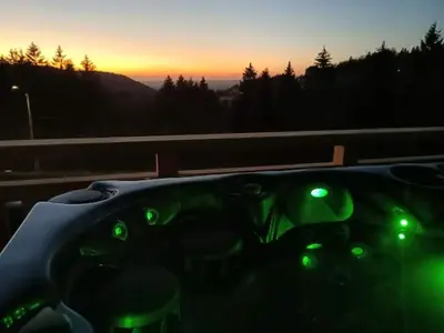 Lever ou coucher de soleil vu de le chalet ou à proximité